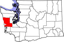 State map highlighting Grays Harbor County