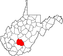 State map highlighting Fayette County