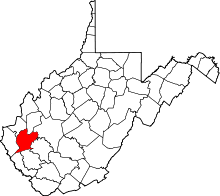 Map of West Virginia highlighting Lincoln County