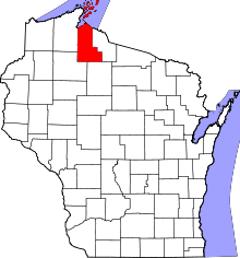 State map highlighting Ashland County