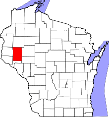 State map highlighting Dunn County