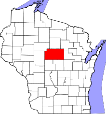 Map of Wisconsin highlighting Marathon County