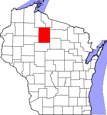 Map of Wisconsin highlighting Price County