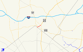 A map of Silver Spring, Maryland showing major roads.  Maryland Route 384 runs from MD 390 east to US 29.