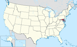 Map of the United States with Maryland highlighted