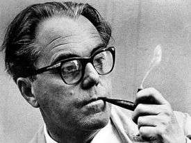 Max Frisch smoking a pipe