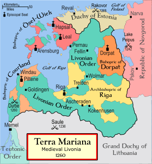 color historical map of Livonia