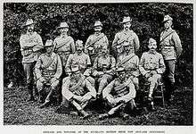 Formative shot of a group of army personnel in late colonial-era army uniforms.