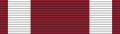 Width-44 crimson ribbon with two width-8 white stripes at distance 4 from the edges.