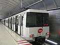 Train at Canyelles metro station.