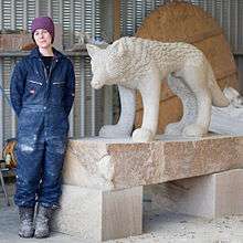 Michelle de Bruin, with wolf (work in progress)