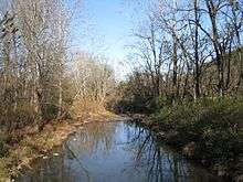 Mill Creek viewed from Trinity Road (West Virginia Secondary Route 220/11) near Junction, northeast of Old Pine Church