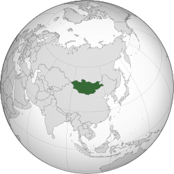 Location of  Mongolia  (green)