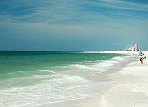 White sands with surf