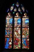 Stained glass inside the Église Notre-Dame in Neufchâtel-en-Bray