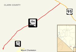 Nevada State Route 156 runs southwest from US 95 to the Spring Mountains.