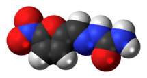 Space-filling model of the nitrofural molecule