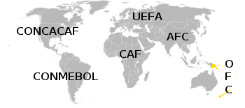 A map of the world. New Zealand, Papua New Guinea, countries between the two (apart from Australia) and parts of Micronesia are coloured.