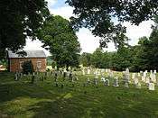 Old cemetery, with the church right next to it