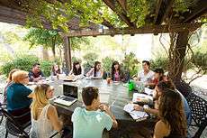 An outdoor classroom is located just south of the Grove House.