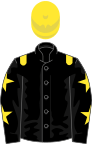 Black, yellow epaulets, black sleeves, yellow stars, yellow cap