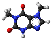 Ball-and-stick model of the paraxanthine model