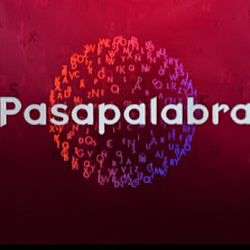 the word "Pasapalabra" on a background of jumbled letters of the Spanish alphabet in a spherical arrangement