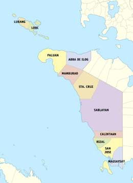 Political map of Occidental Mindoro