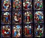 Stained glass inside the Cathédrale Saint-Maclou de Pontoise