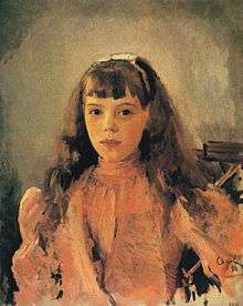 Oil painting of Olga as a girl