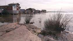 Dwellings in Behchoko on the shore of Great Slave Lake