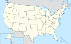 Map of the United States with Rhode Island highlighted