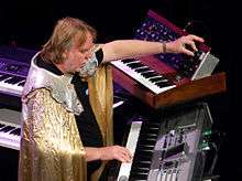 Wakeman playing keyboards