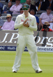 Steve Smith in the field during a Test match