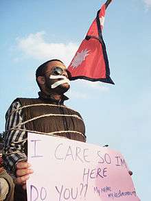 Activist Shreedeep Rayamajhi protesting against Political Deadlock of Nepal