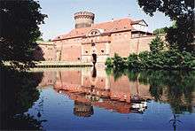 Recent photo of Spandau Fortress showing the water-filled moat and battlements