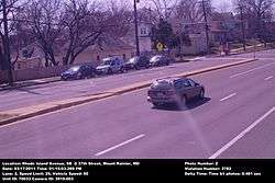 Speed camera in Mount Rainier, Maryland catching a station wagon speeding on US 1