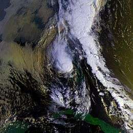 A large storm develops near the northern Cuban shores, which is marked in green.