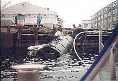 Tank and keel at Long Beach Harbor, California.