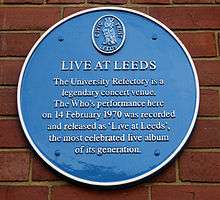 Plaque at Leeds University