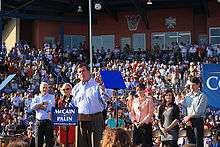 Ridge at McCain Palin rally