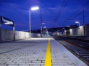 Night view of the station