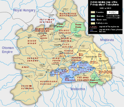 Multicolored map, depicting rivers