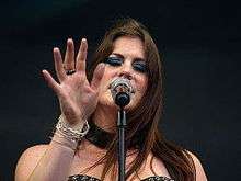 Floor Jansen singing onstage