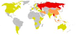 Map indicating worldwide UNPO membership (click to enlarge and for legend).