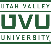 UVU logo combining full name of school with monogram of school acronym