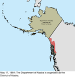 Map of the change to the United States in northwest North America on May 17, 1884