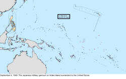 Map of the change to the United States in the Pacific Ocean on September 4, 1945