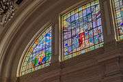 stained glass window in the Júlio Prestes train station