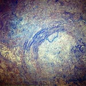 A view of a multicoloured cave ceiling.